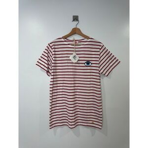 NWT Armor Lux Women Red Striped Hoedic T-Shirt L